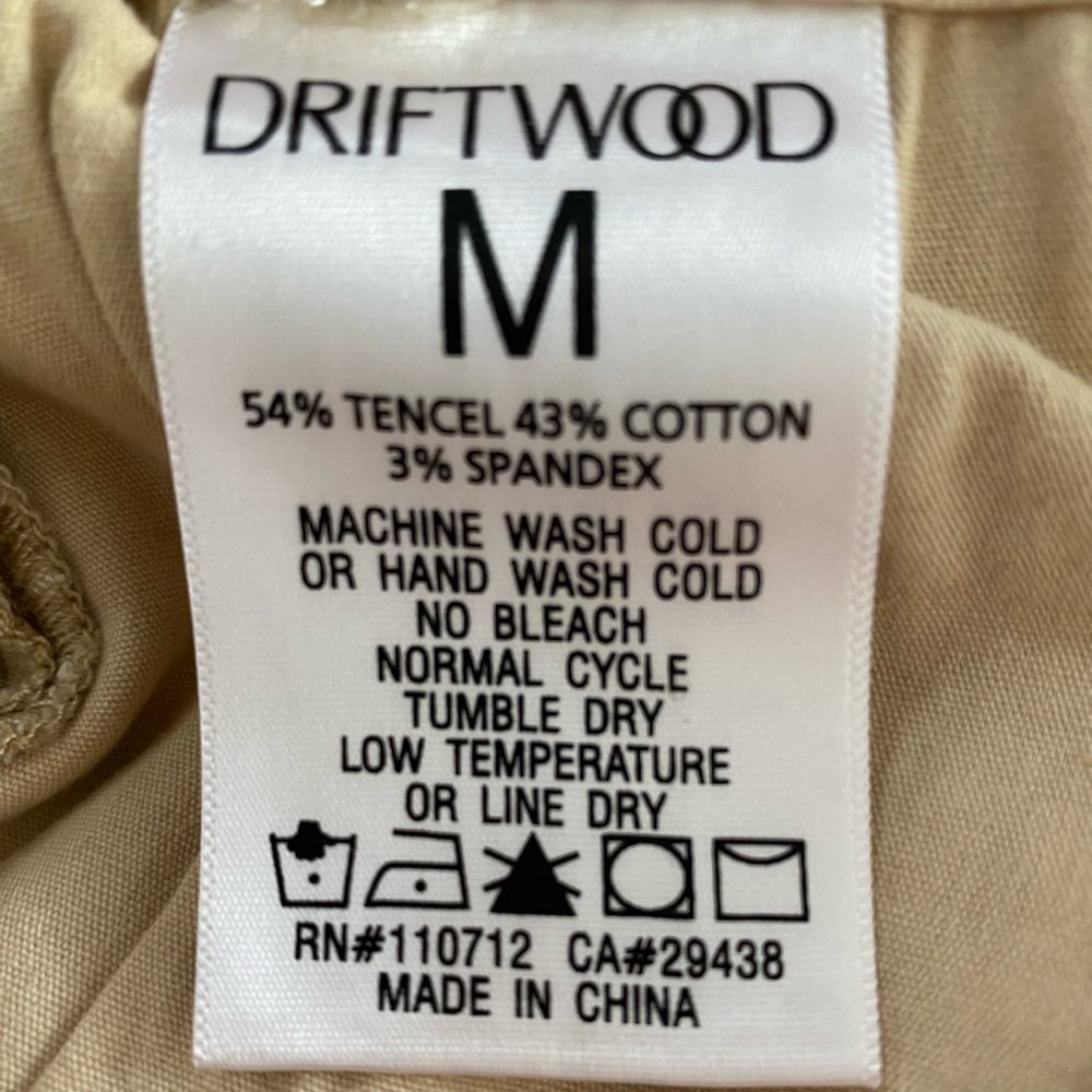 Driftwood Embroidered Chino Floral Straight Leg Pants NWT Size M - Picture 9 of 9